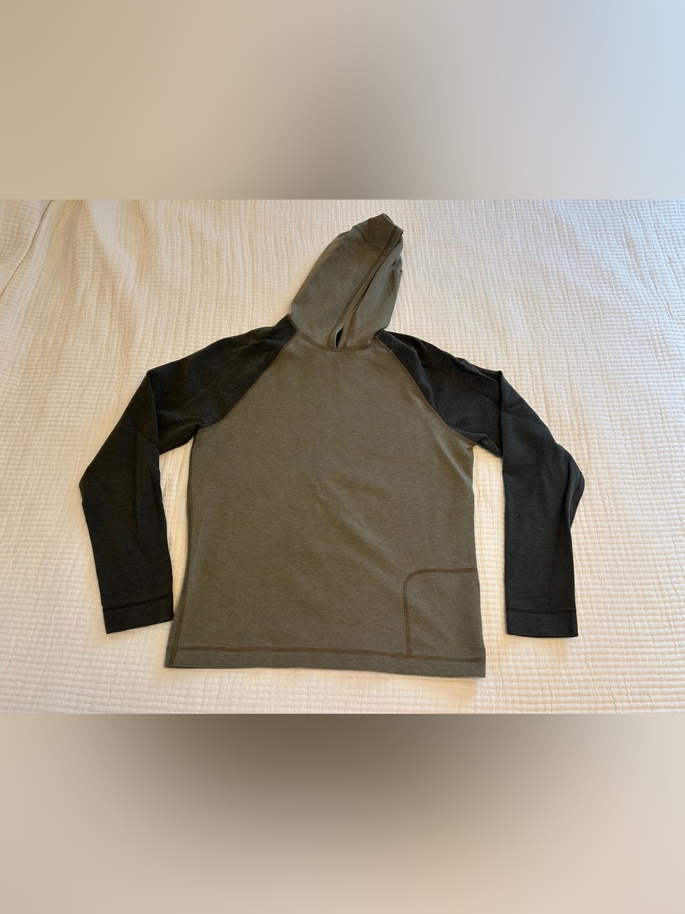 lululemon athletica Olive Green and Black Hooded Pullover